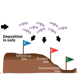 Schematische Darstellung von Plutonium-Ablagerungen in Böden